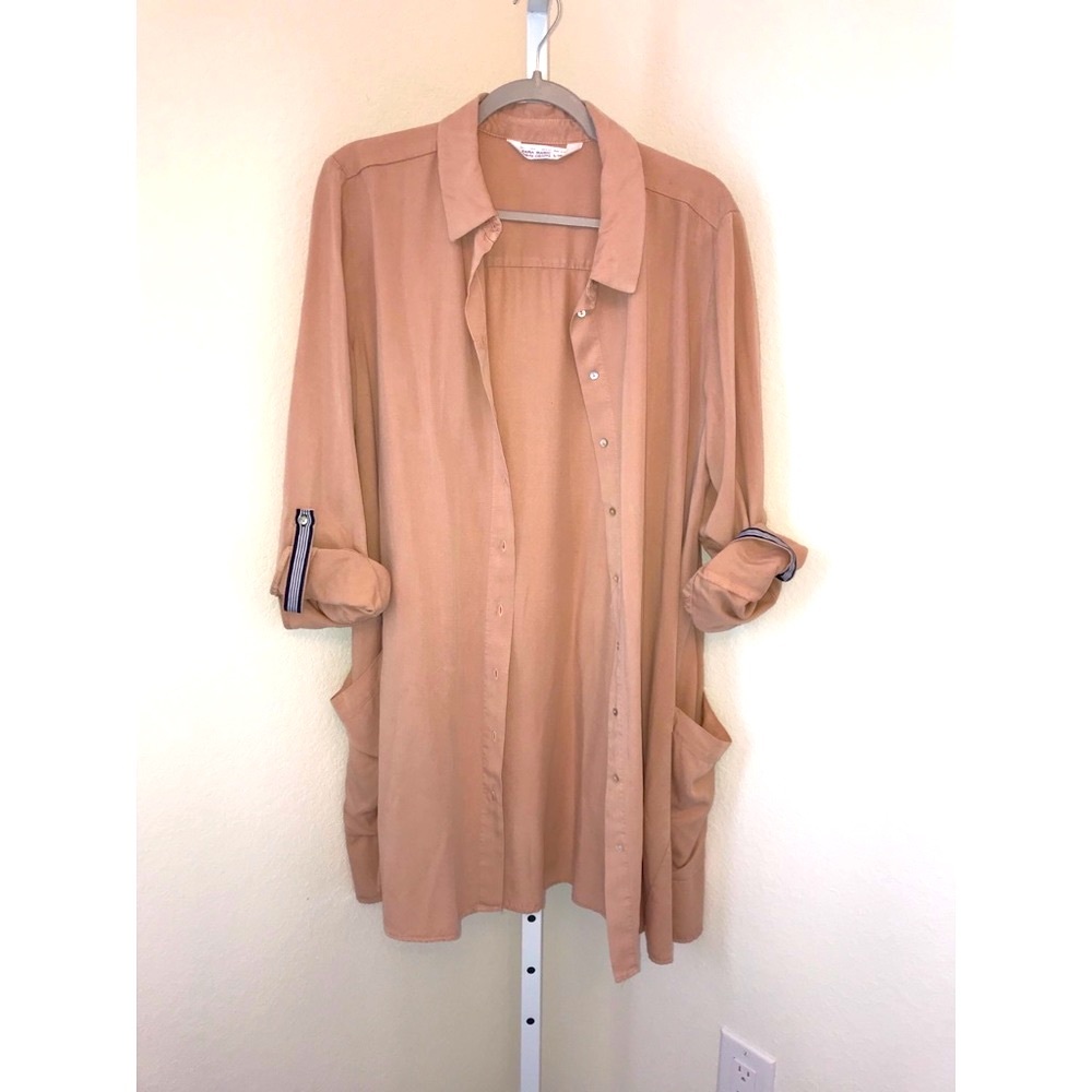 Zara Tan Shirt dress - L